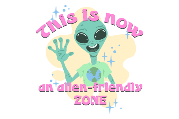 Alien Friendly Zone SVG: A Cosmic Touch for Embroidery Projects