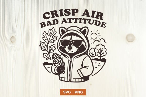 Crisp Air Bad Attitude SVG, Cool Raccoon
