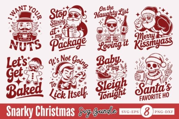 Snarky Christmas SVG Bundle: Sass Meets Stitch