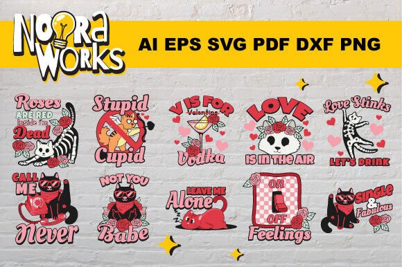 Valentine's Cat SVG Retro Bundle Review